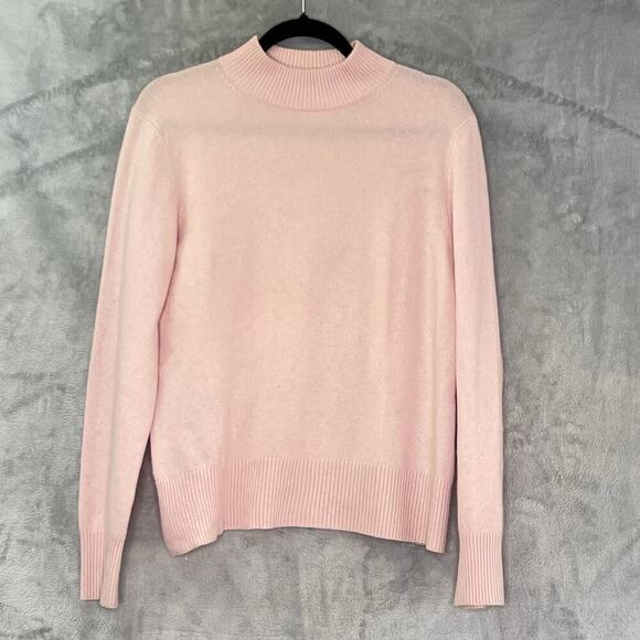 Investments Fine Cashmere Womens Sz L‎ Mock Neck Pink Sweater Soft - Picture 1 of 9